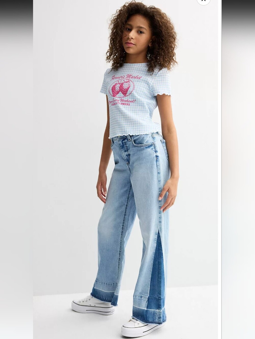SO Brand Girls Size 8 Flare Leg Two Tone Jeans